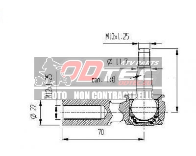 Rotule de train avant inférieur 11.7 mm - SDRT-0005