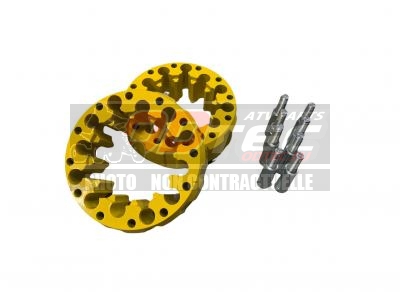 PAIRE D'ELARGISSEURS DE VOIES ARRIERE 45MM ALU JAUNE (4x100/110/115)