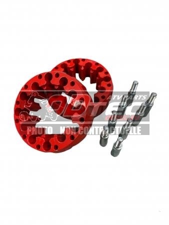 PAIRE D'ELARGISSEURS DE VOIES ARRIERES CROSSPRO 65MM ALU ROUGE...