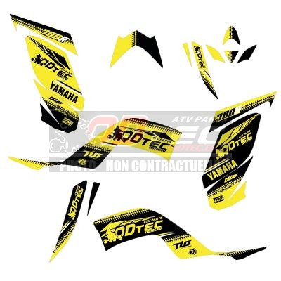Kit déco ODTEC Racing Raptor 700 15/22 (Edition spéciale jaune fluo)