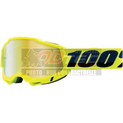 MASQUE 100% ACCURI 2 JAUNE FLUO ÉCRAN MIRROR OR