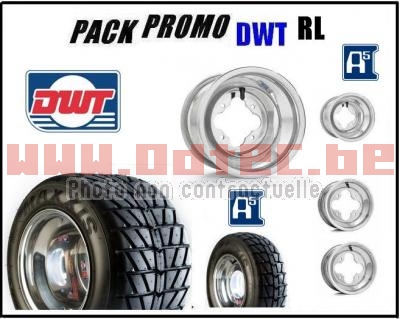 Pack Alu DWT A5 & Maxxis RL 165/70-10 + 225/40-10