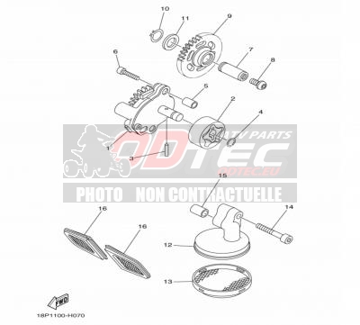 Pompe à Huile YAMAHA YFZ450R 14+