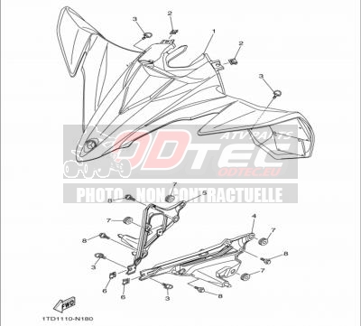 Pare boue avant YAMAHA YFZ450R 14+
