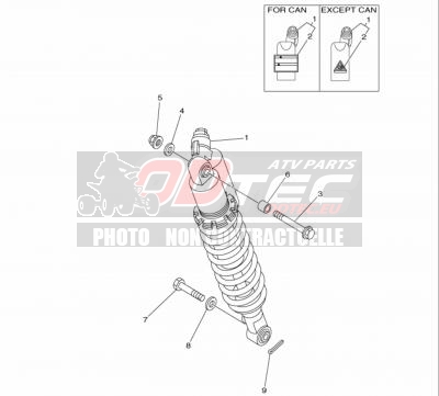 SUSPENSION ARRIERE YAMAHA YFZ450R 14+