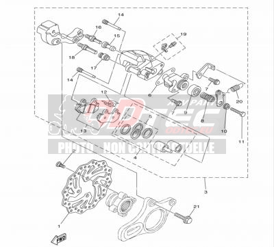 ETRIER DE FREIN AR YAMAHA YFZ450R 14+