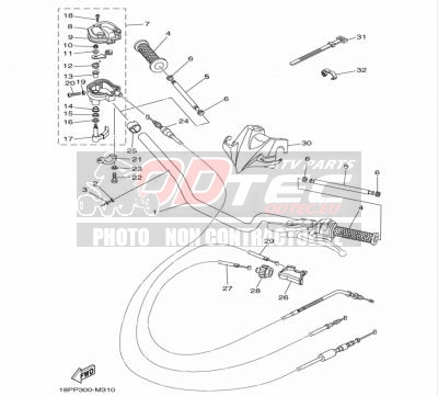 GUIDON ET CABLE YAMAHA YFZ450R 14+