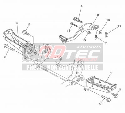 SUPPORT ET REPOSE PIED YAMAHA YFZ450R 14+