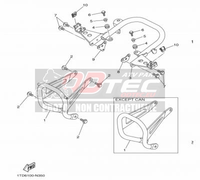 PARE CHOCS YAMAHA YFZ450R 14+
