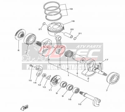 VILEBREQUIN ET PISTON YAMAHA YFZ 450R 09/13