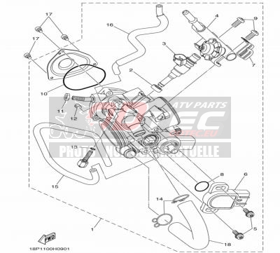 CARTER D'ACCELERATEUR 1 YAMAHA YFZ450R 14+