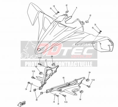 PARE BOUE AVANT YAMAHA YFZ450R 09/13