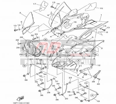 PARE BOUE ARRIERE YAMAHA YFZ450R 09/13