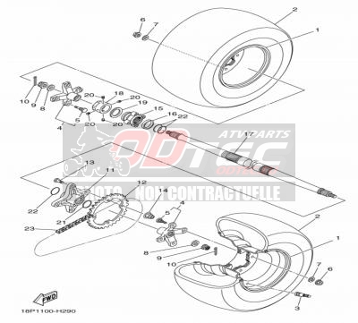 ROUE ARRIERE YAMAHA YFZ450R 09/13
