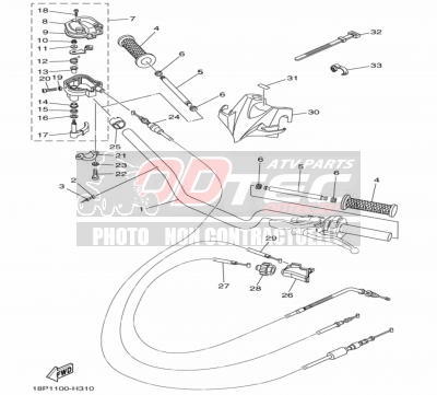 GUIDON ET CABLE YAMAHA YFZ450R 09/13