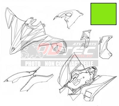 Kit plastique LEAF GREEN YAMAHA YFZ450R 14+