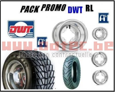 Straat Set alu velg & scoot bandenset's RL DWT A5 WIDE 10' 130/70-10 + 225/40-10