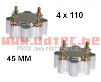 PACK d'Elargisseurs de voies 4*110 => 45 mm