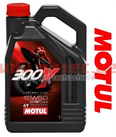 Huile moteur  Motul 300 V 15w50 Factory line 4 litres