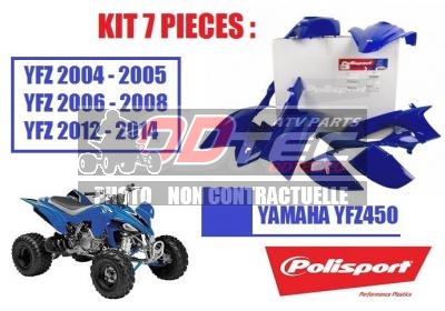 Kit plastique Polysport Yamaha YFZ-450 BLEU