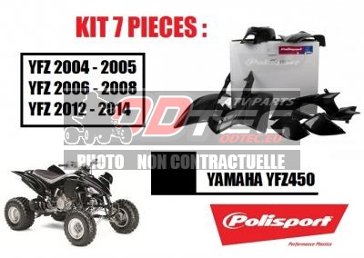 Kit plastique Polysport Yamaha YFZ-450 NOIR