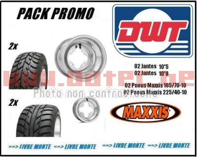 Pack ALU DWT A5 Spearz 165/70-10 + 225/40-10