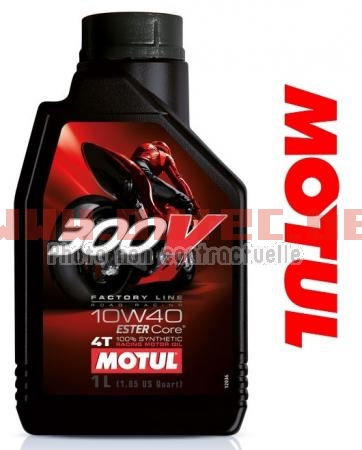 Huile Motul 10W40 300 V Factory line 4 Temps 1 L