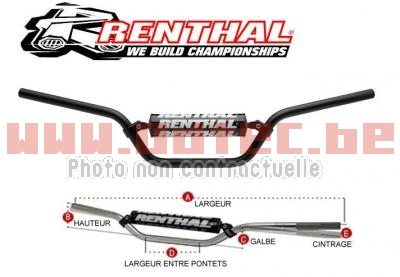 Guidon Renthal Classic Quad Haut Noir