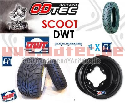 Pack Alu DWT A5 Scoot drift BLACK YAMAHA 130/70-10 + 225/45-10