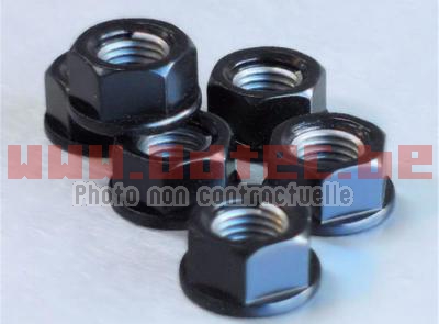 Ecrou De Couronne M10x1,25 Pro-Bolt Alu Noir Par 6