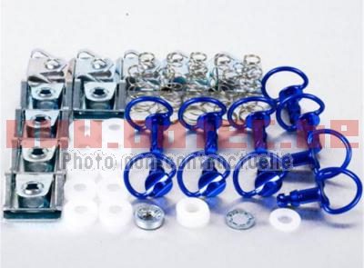 Kit Vis Dzus Ø17mm Alu Bleu Boucle Demi-Cercle