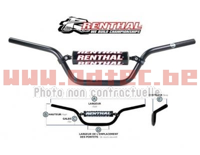 Guidon Renthal Classic YAMAHA YFZ450 (Silver & Black)