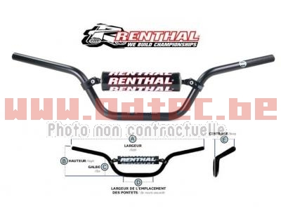 Guidon Renthal Classic BLACK SERIES Suzuki/Kawasaki 400 CC