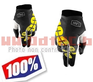 GANTS 100%  I-Track BLACK NEON YELLOW S/M/L/XL/XXL