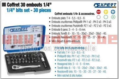 COFFRET DE 29 EMBOUT + CLIQUET