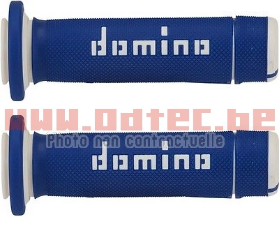 Revêtements de poignée Bicolor Domino ATV  BLEU/BLANC
