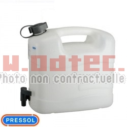 Jerrycan alimentaire (EAU) d'une contenance de 10L.