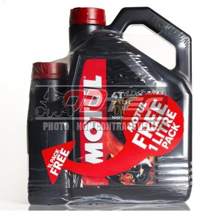 Huile moteur MOTUL 7100 4T 10W40 100% synthèse 4L +1L Offert