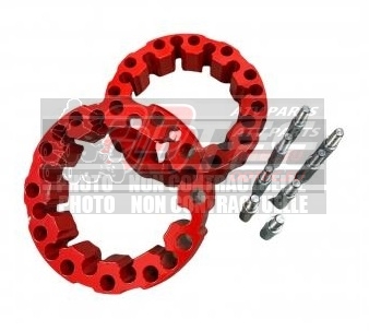 PAIRE D'ELARGISSEURS DE VOIES AVANTS CROSSPRO 45MM ALU ROUGE...